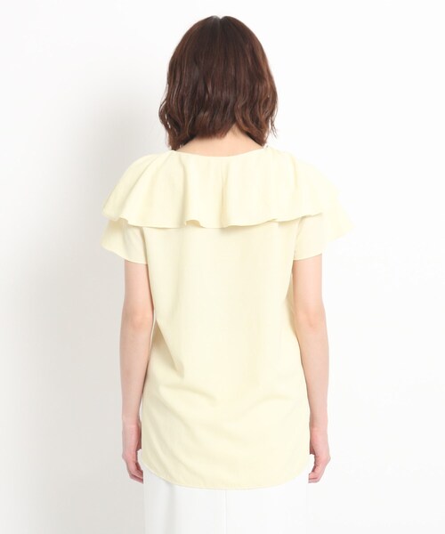 COUP DE CHANCE（クードシャンス）の「◆【洗える/日本製】ケープ衿フリルブラウス（シャツ/ブラウス・レディース・ホワイト/イエロー/チャコール/ピンク系・40/38/36/34）」の5枚目の写真