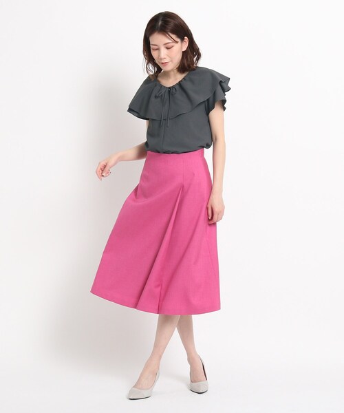 COUP DE CHANCE（クードシャンス）の「◆【洗える/日本製】ケープ衿フリルブラウス（シャツ/ブラウス・レディース・ホワイト/イエロー/チャコール/ピンク系・40/38/36/34）」の12枚目の写真