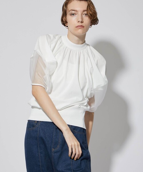tシャツ タフタスリーブコンビカットソー レディース MARIED'OR tシャツ スムースFダブルフレンチカットソー