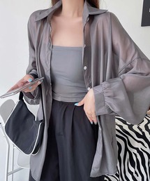 オーバーサイズシアーシフォンシャツ