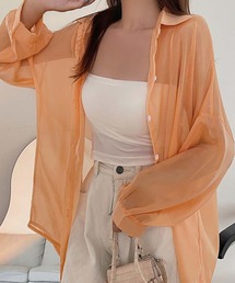 オーバーサイズシアーシフォンシャツ