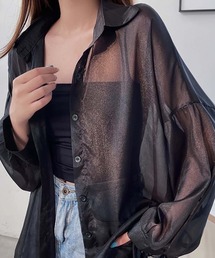 オーバーサイズシアーシフォンシャツ