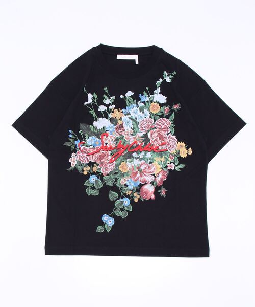 SEE BY CHLOE（シーバイクロエ）の「フローラルプリントTシャツ（Tシャツ/カットソー・レディース・ブラック/ホワイト・S）」の2枚目の写真