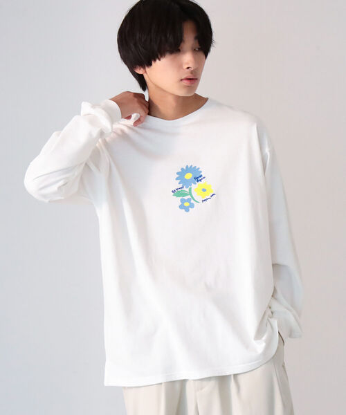 BeAMS DOT(ビームスドット)の「【WEB限定】BeAMS DOT / フラワー プリント カットソー(Tシャツ/カットソー・メンズ・ホワイト/ブラック・MEDIUM/LARGE)」の9枚目の写真