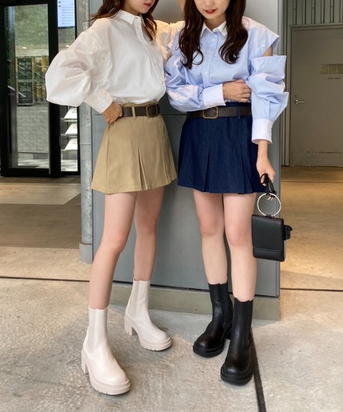 one after another NICE CLAUP（ワンアフターアナザーナイスクラップ）の「【2022AWアイテム】ヒールアップタンク底サイドゴアブーツ（ブーツ・レディース・ブラック/アイボリー/キャメル・SMALL/MEDIUM/LARGE）」の22枚目の写真