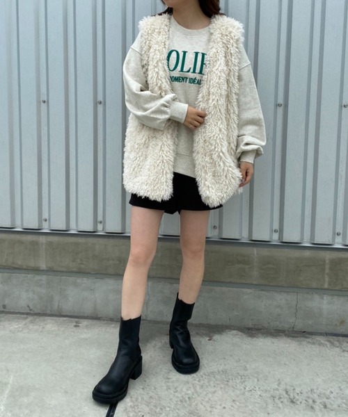 one after another NICE CLAUP（ワンアフターアナザーナイスクラップ）の「【2022AWアイテム】ヒールアップタンク底サイドゴアブーツ（ブーツ・レディース・ブラック/アイボリー/キャメル・SMALL/MEDIUM/LARGE）」の16枚目の写真