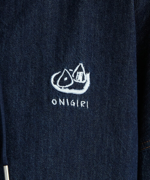 ONIGIRI（オニギリ）の「デニム　ビッグパーカワンピース（ワンピース・レディース・ネイビー/チャコール・FREE）」の16枚目の写真