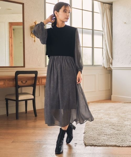 mysty woman（ミスティウーマン）の「レディライクショートブーツ 350713（ブーツ・レディース・ブラック/ブラウン/アイボリー・MEDIUM/LARGE）」の12枚目の写真