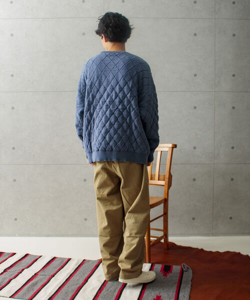 GLOSTER(グロスター)の「【GLOSTER/グロスター】キルティングニット プルオーバー アーガイル ダイヤ柄(ニット/セーター・メンズ・オフホワイト/ネイビー/サックスブルー・M/L)」の13枚目の写真