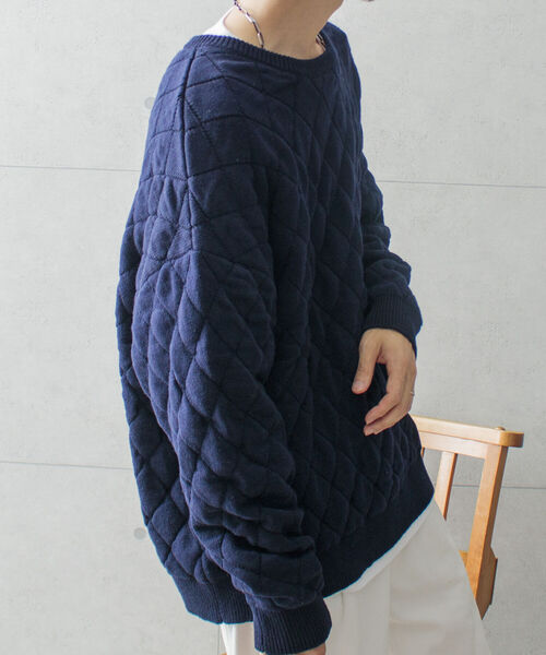 GLOSTER(グロスター)の「【GLOSTER/グロスター】キルティングニット プルオーバー アーガイル ダイヤ柄(ニット/セーター・メンズ・オフホワイト/ネイビー/サックスブルー・M/L)」の17枚目の写真