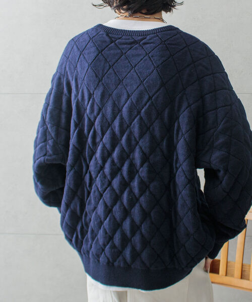 GLOSTER(グロスター)の「【GLOSTER/グロスター】キルティングニット プルオーバー アーガイル ダイヤ柄(ニット/セーター・メンズ・オフホワイト/ネイビー/サックスブルー・M/L)」の18枚目の写真