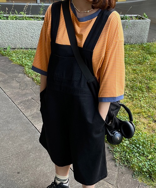 kutir（クティール）の「ハーフサロペット（サロペット/オーバーオール・レディース・ブラック/カーキ/ベージュ・SMALL/MEDIUM/LARGE）」の7枚目の写真