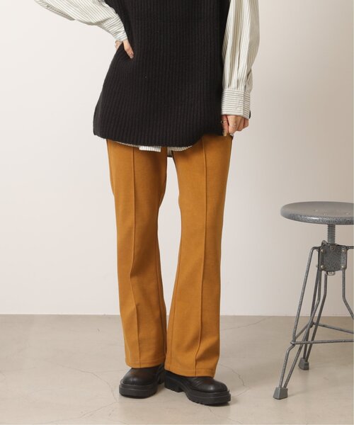 RAY CASSIN（レイカズン）の「ウールニットライクセンターシームカラーパンツ（スラックス・レディース・ブラック/キナリ/プラム/グリーン/キャメル・SMALL/MEDIUM/LARGE）」の5枚目の写真
