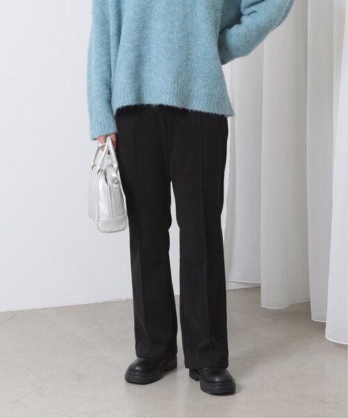 RAY CASSIN（レイカズン）の「ウールニットライクセンターシームカラーパンツ（スラックス・レディース・ブラック/キナリ/プラム/グリーン/キャメル・SMALL/MEDIUM/LARGE）」の3枚目の写真