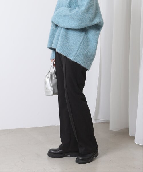 RAY CASSIN（レイカズン）の「ウールニットライクセンターシームカラーパンツ（スラックス・レディース・ブラック/キナリ/プラム/グリーン/キャメル・SMALL/MEDIUM/LARGE）」の6枚目の写真