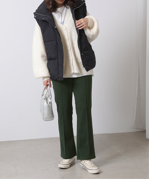 RAY CASSIN（レイカズン）の「ウールニットライクセンターシームカラーパンツ（スラックス・レディース・ブラック/キナリ/プラム/グリーン/キャメル・SMALL/MEDIUM/LARGE）」の12枚目の写真