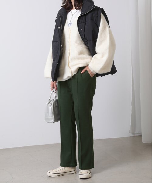 RAY CASSIN（レイカズン）の「ウールニットライクセンターシームカラーパンツ（スラックス・レディース・ブラック/キナリ/プラム/グリーン/キャメル・SMALL/MEDIUM/LARGE）」の13枚目の写真