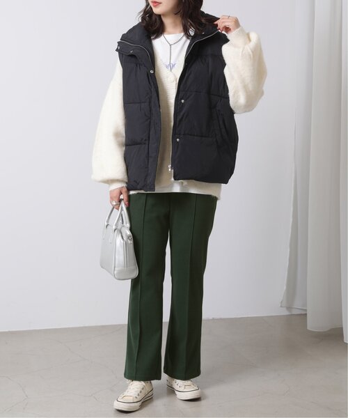 RAY CASSIN（レイカズン）の「ウールニットライクセンターシームカラーパンツ（スラックス・レディース・ブラック/キナリ/プラム/グリーン/キャメル・SMALL/MEDIUM/LARGE）」の14枚目の写真