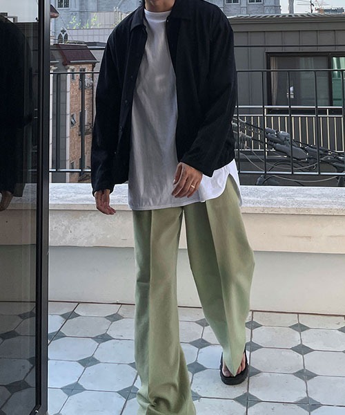 ASCLO(エジュクロ)の「ASCLO Pleddy Nibus Two Tuck Side Banding Slacks(スラックス・メンズ・ブラック/ベージュ/カーキ/グリーン・SMALL/MEDIUM/LARGE/X-SMALL)」の14枚目の写真