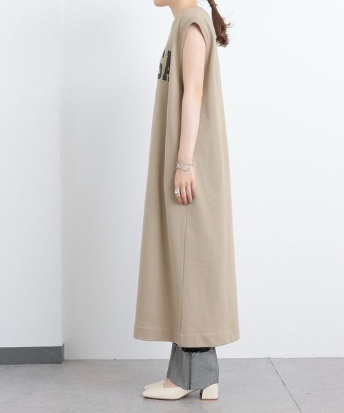 PUAL CE CIN（ピュアルセシン）の「裏毛カレッジロゴノースリーワンピース（ワンピース・レディース・チャコールグレー/ベージュ・FREE）」の13枚目の写真