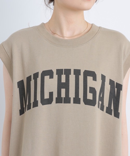 PUAL CE CIN（ピュアルセシン）の「裏毛カレッジロゴノースリーワンピース（ワンピース・レディース・チャコールグレー/ベージュ・FREE）」の16枚目の写真