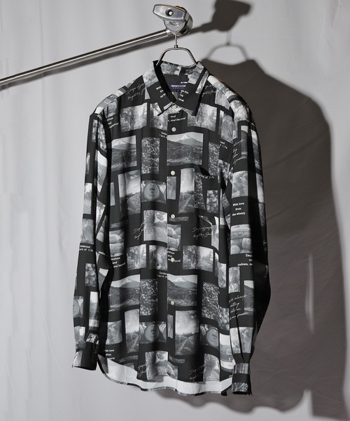 UNION STATION（ユニオンステーション）の「フォトプリント総柄レギュラーカラーシャツ（シャツ/ブラウス・メンズ・カラフル/ブラック/ホワイト・LL/M/L）」の2枚目の写真