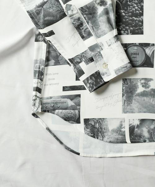 UNION STATION（ユニオンステーション）の「フォトプリント総柄レギュラーカラーシャツ（シャツ/ブラウス・メンズ・カラフル/ブラック/ホワイト・LL/M/L）」の5枚目の写真