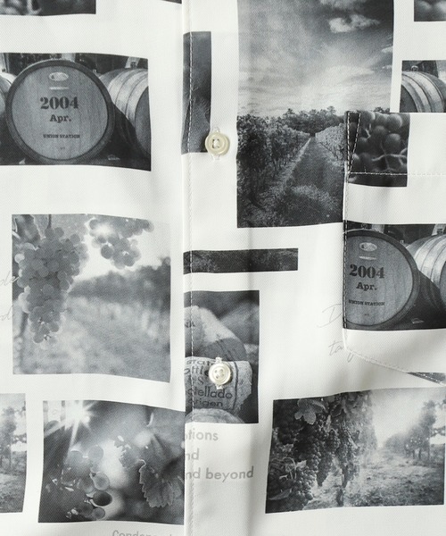 UNION STATION（ユニオンステーション）の「フォトプリント総柄レギュラーカラーシャツ（シャツ/ブラウス・メンズ・カラフル/ブラック/ホワイト・LL/M/L）」の6枚目の写真