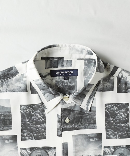 UNION STATION（ユニオンステーション）の「フォトプリント総柄レギュラーカラーシャツ（シャツ/ブラウス・メンズ・カラフル/ブラック/ホワイト・LL/M/L）」の7枚目の写真