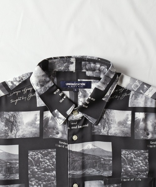 UNION STATION（ユニオンステーション）の「フォトプリント総柄レギュラーカラーシャツ（シャツ/ブラウス・メンズ・カラフル/ブラック/ホワイト・LL/M/L）」の13枚目の写真