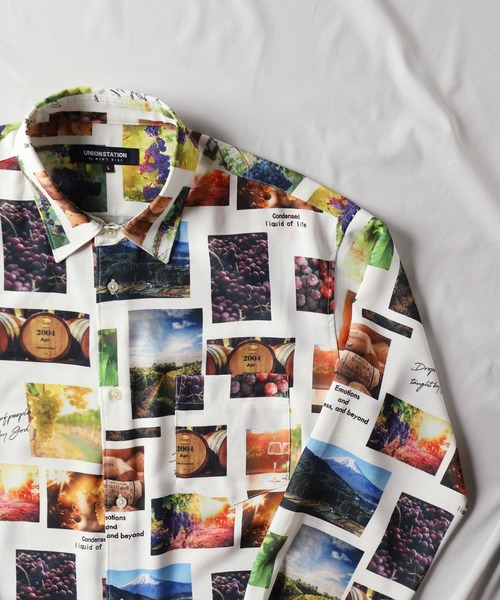 UNION STATION（ユニオンステーション）の「フォトプリント総柄レギュラーカラーシャツ（シャツ/ブラウス・メンズ・カラフル/ブラック/ホワイト・LL/M/L）」の19枚目の写真