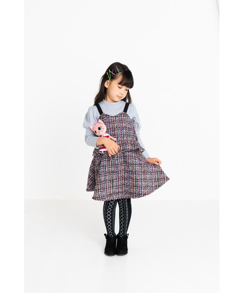 nino（ニノ）の「スカート　ミックスツイード（スカート・キッズ・ネイビー/レッド・120cm/110cm/100cm）」の6枚目の写真