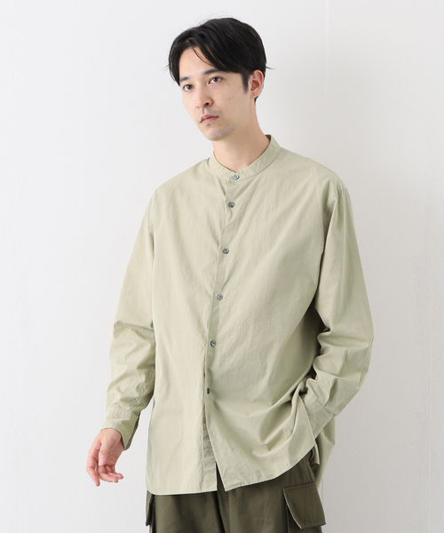 EDIFICE（エディフィス）の「【ETS.MATERIAUX / マテリオ】バンドカラー シャツ（シャツ/ブラウス・メンズ・レンガ/ホワイト/ベージュ・2/1/3）」の6枚目の写真