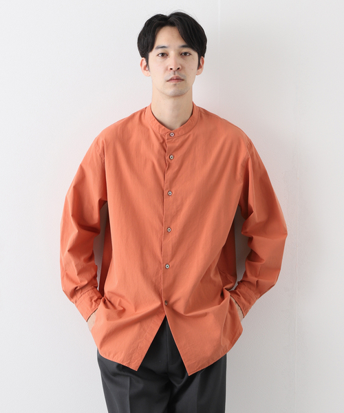 EDIFICE（エディフィス）の「【ETS.MATERIAUX / マテリオ】バンドカラー シャツ（シャツ/ブラウス・メンズ・レンガ/ホワイト/ベージュ・2/1/3）」の7枚目の写真