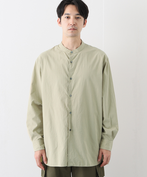 EDIFICE（エディフィス）の「【ETS.MATERIAUX / マテリオ】バンドカラー シャツ（シャツ/ブラウス・メンズ・レンガ/ホワイト/ベージュ・2/1/3）」の8枚目の写真