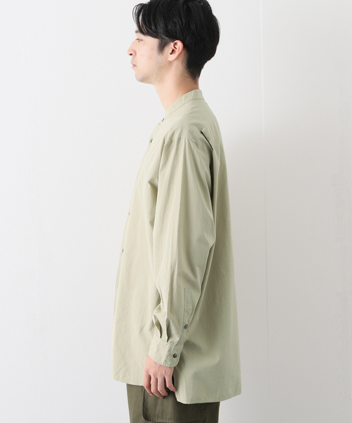 EDIFICE（エディフィス）の「【ETS.MATERIAUX / マテリオ】バンドカラー シャツ（シャツ/ブラウス・メンズ・レンガ/ホワイト/ベージュ・2/1/3）」の9枚目の写真