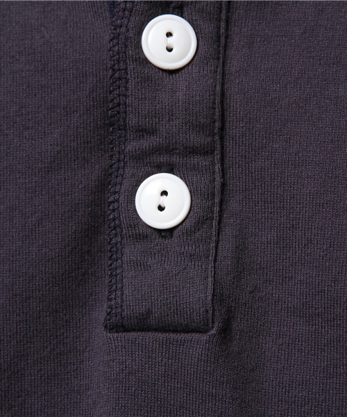 Denime（ドゥニーム）の「【JapanMade】HENRY NECK LS CUTSEW/ヘンリーネックロンT（Tシャツ/カットソー・メンズ・ホワイト/ベージュ/ネイビー・SMALL/MEDIUM/LARGE）」の9枚目の写真