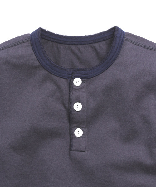 Denime（ドゥニーム）の「【JapanMade】HENRY NECK LS CUTSEW/ヘンリーネックロンT（Tシャツ/カットソー・メンズ・ホワイト/ベージュ/ネイビー・SMALL/MEDIUM/LARGE）」の16枚目の写真