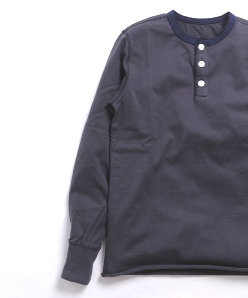Denime（ドゥニーム）の「【JapanMade】HENRY NECK LS CUTSEW/ヘンリーネックロンT（Tシャツ/カットソー・メンズ・ホワイト/ベージュ/ネイビー・SMALL/MEDIUM/LARGE）」の17枚目の写真