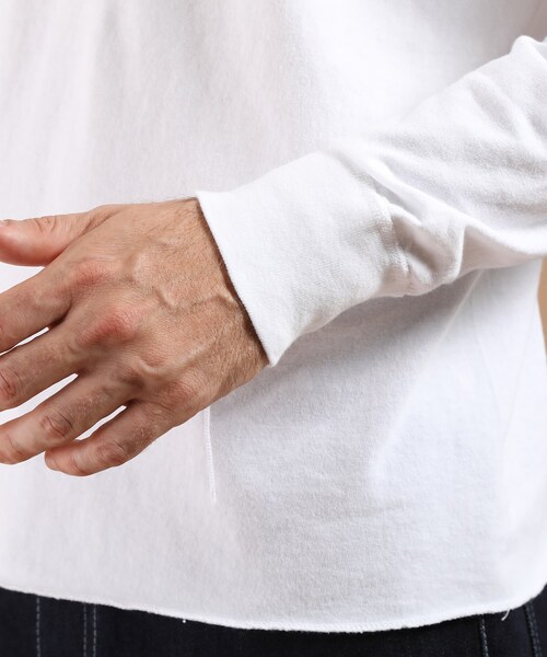 40ｃｔ＆525（フォーティーカラッツアンドゴーニーゴ）の「ヘルスニット長袖ヘンリー（Tシャツ/カットソー・メンズ・ネイビー/ホワイト/ブラック・04/02/03）」の13枚目の写真