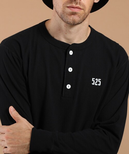 40ｃｔ＆525（フォーティーカラッツアンドゴーニーゴ）の「ヘルスニット長袖ヘンリー（Tシャツ/カットソー・メンズ・ネイビー/ホワイト/ブラック・04/02/03）」の9枚目の写真