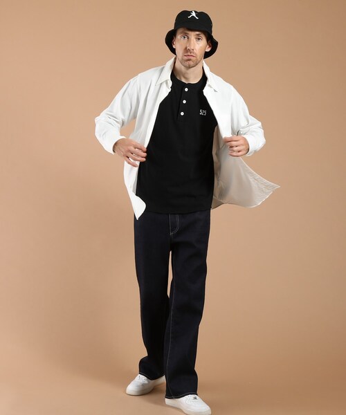 40ｃｔ＆525（フォーティーカラッツアンドゴーニーゴ）の「ヘルスニット長袖ヘンリー（Tシャツ/カットソー・メンズ・ネイビー/ホワイト/ブラック・04/02/03）」の5枚目の写真