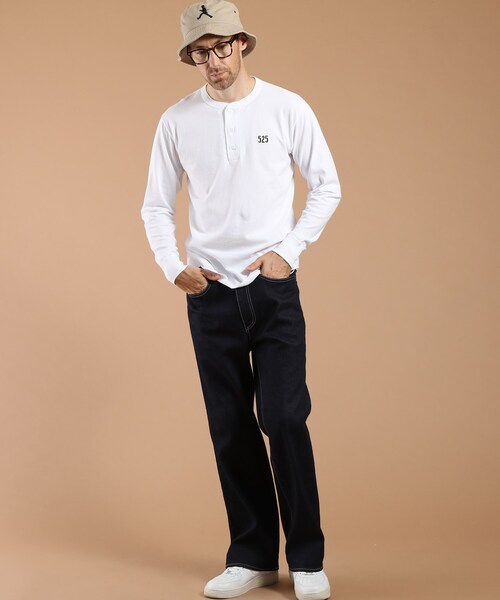 40ｃｔ＆525（フォーティーカラッツアンドゴーニーゴ）の「ヘルスニット長袖ヘンリー（Tシャツ/カットソー・メンズ・ネイビー/ホワイト/ブラック・04/02/03）」の22枚目の写真