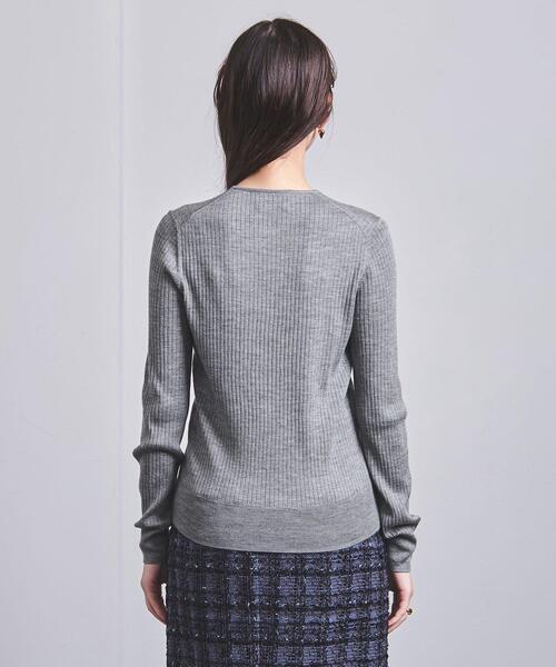 UNITED ARROWS（ユナイテッドアローズ）の「W/SI/CA リブ クルーネック ニット（ニット/セーター・レディース・ブラック/ベージュ/グレー/レッド/オフホワイト・FREE）」の8枚目の写真