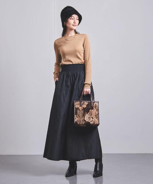 UNITED ARROWS（ユナイテッドアローズ）の「W/SI/CA リブ クルーネック ニット（ニット/セーター・レディース・ブラック/ベージュ/グレー/レッド/オフホワイト・FREE）」の12枚目の写真