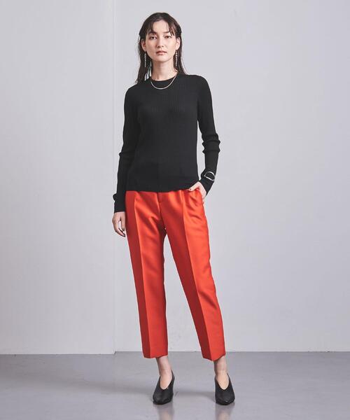 UNITED ARROWS（ユナイテッドアローズ）の「W/SI/CA リブ クルーネック ニット（ニット/セーター・レディース・ブラック/ベージュ/グレー/レッド/オフホワイト・FREE）」の13枚目の写真