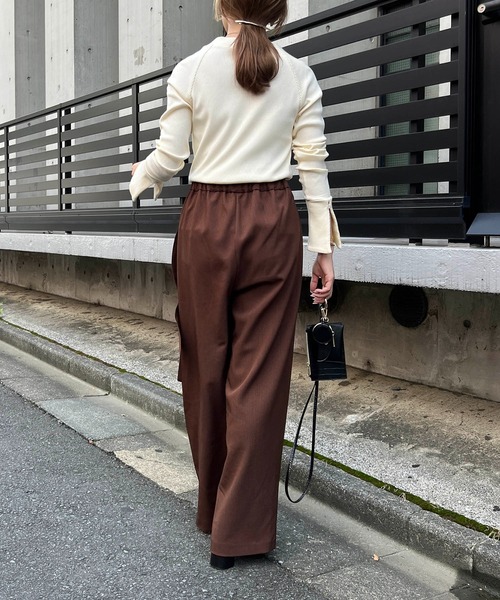 CAPRICIEUX LE'MAGE（カプリシューレマージュ）の「カットアウトリブTシャツ（Tシャツ/カットソー・レディース・アイボリー/ブラック/ブラウン・FREE）」の21枚目の写真