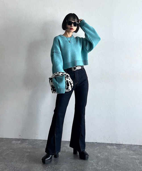 PAGEBOY（ページボーイ）の「ボクシーショートニット（ニット/セーター