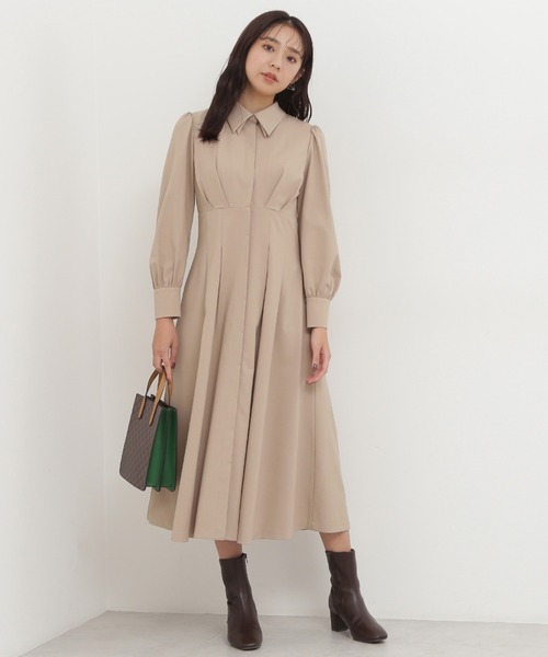 NATURAL BEAUTY BASIC（ナチュラルビューティーベーシック）の「ウエスト切替シャツワンピース（ワンピース・レディース・ベージュ/ダークブラウン/オレンジ・SMALL/MEDIUM）」の13枚目の写真