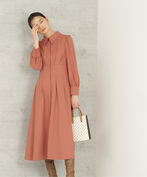 NATURAL BEAUTY BASIC（ナチュラルビューティーベーシック）の「ウエスト切替シャツワンピース（ワンピース・レディース・ベージュ/ダークブラウン/オレンジ・SMALL/MEDIUM）」の20枚目の写真